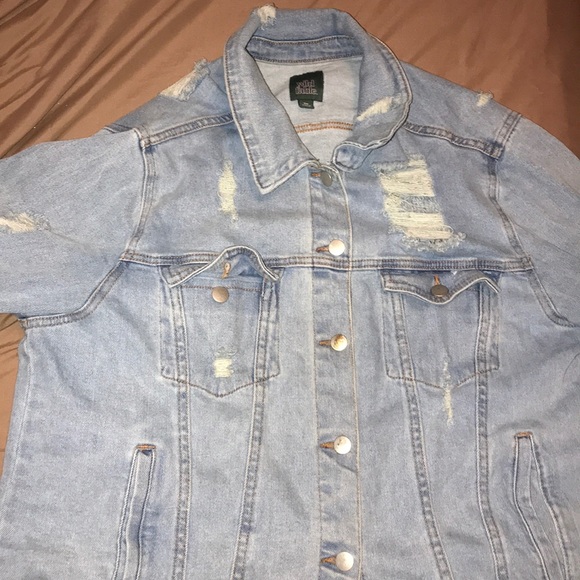 ripped light jean jacket